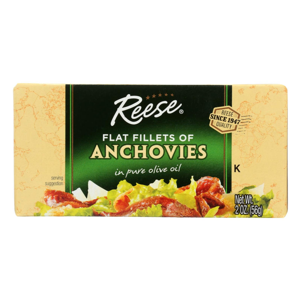Reese Flat Anchovy Fillets in Pure Olive Oil, 2 oz (Case of 10)