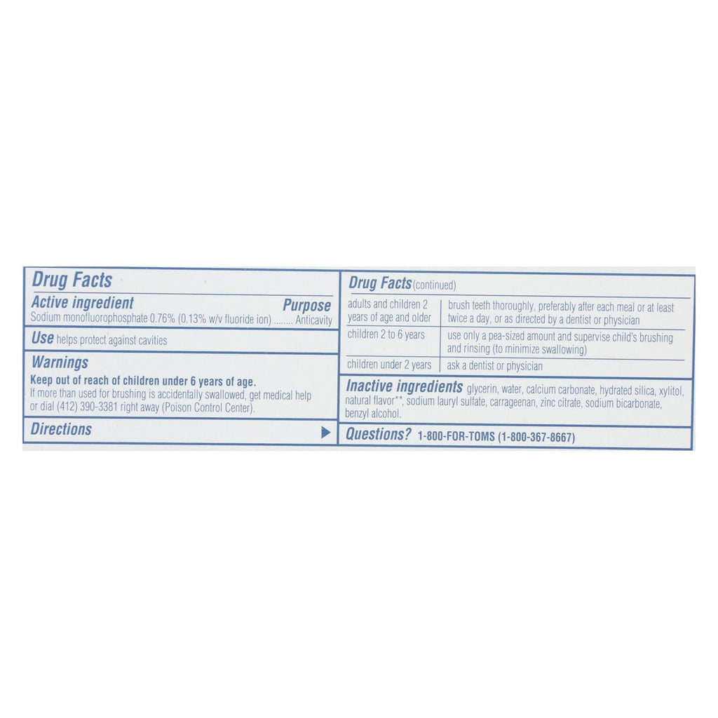 Tom's of Maine Whole Care Fluoride Toothpaste, 4 oz (Case of 6)
