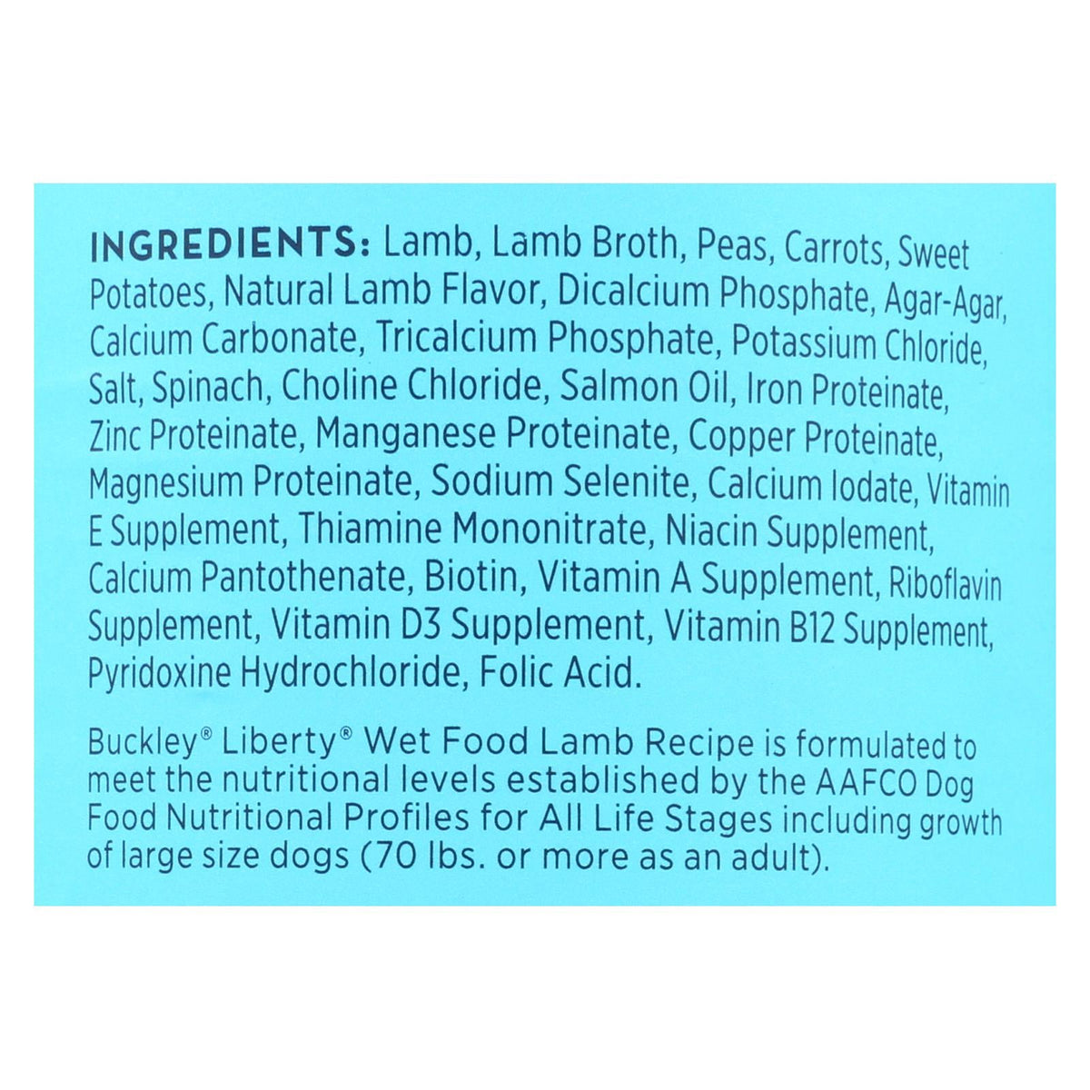 Buckley Liberty Wet Food, Lamb, 12.5 oz (Case of 12)