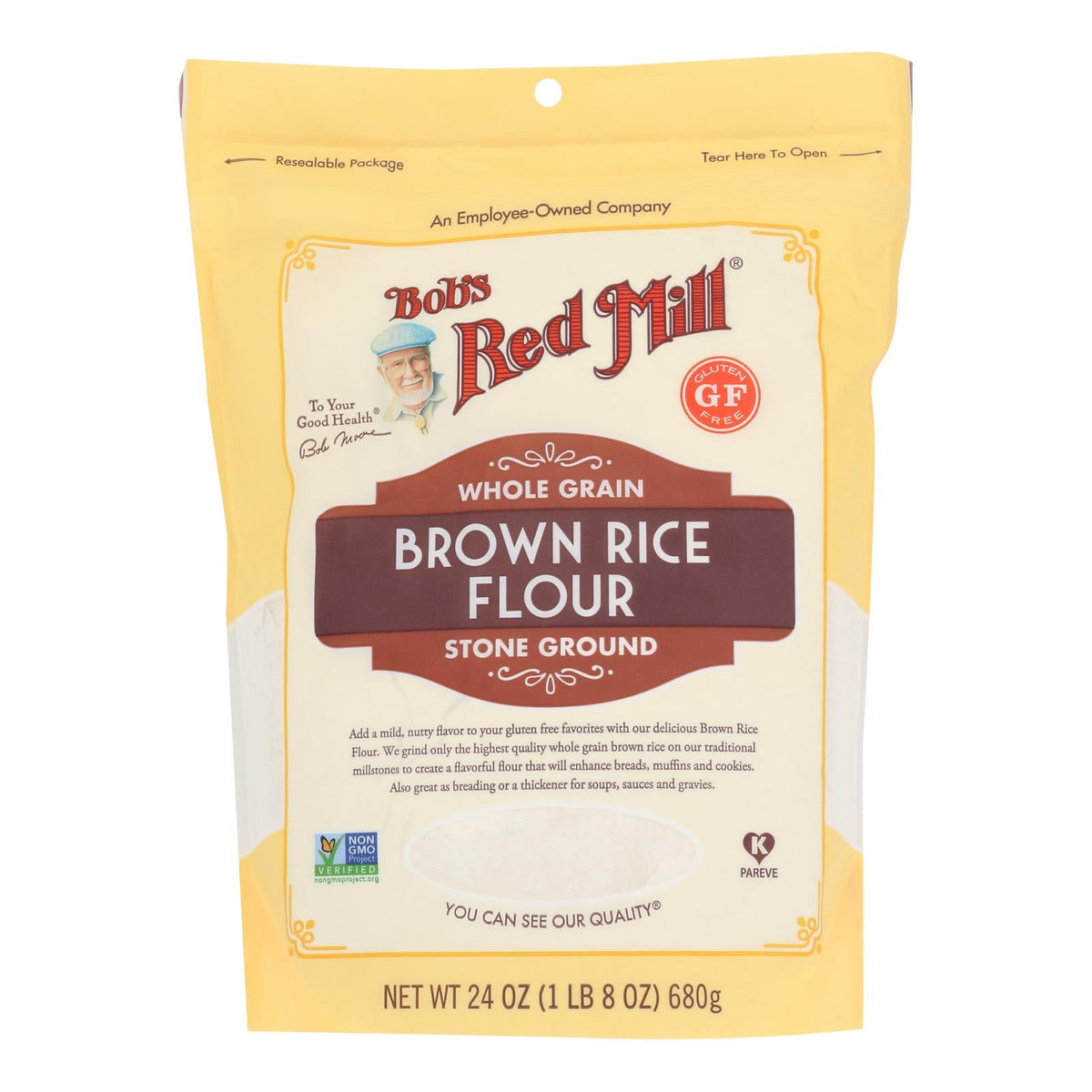 Bob's Red Mill Whole Grain Stone Ground Brown Rice Flour, 24 oz (Case of 4)