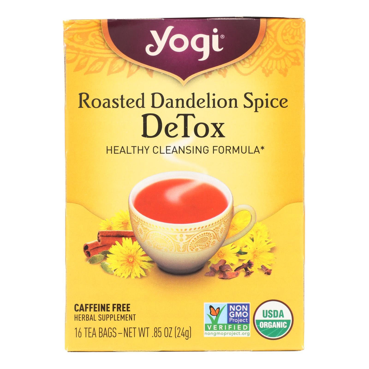 Yogi Organic Roasted Dandelion Spice Detox Tea, 16 ct