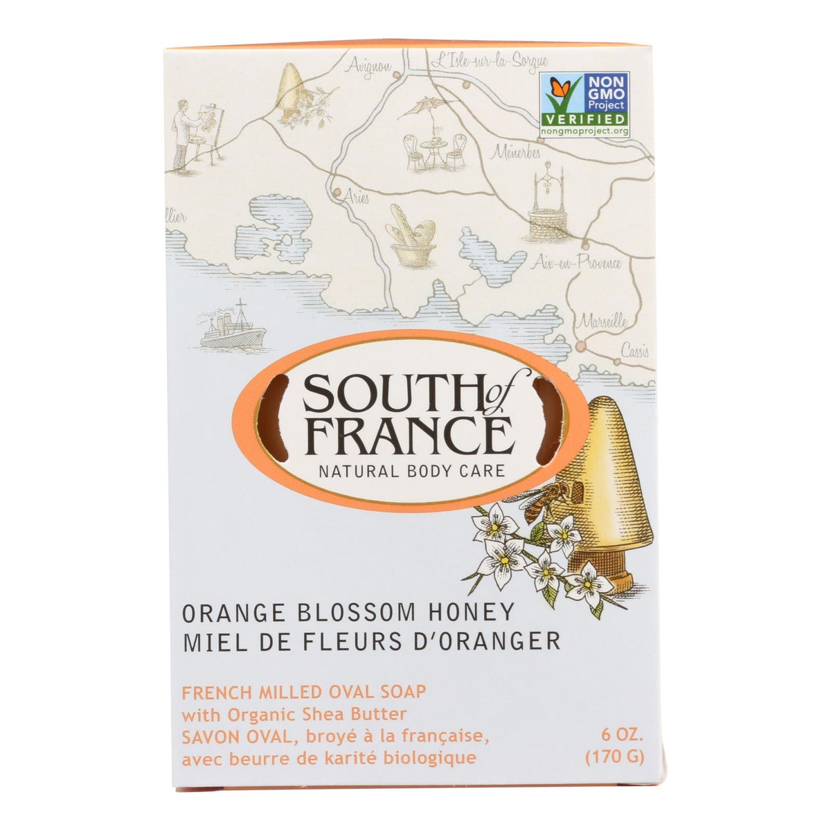 South Of France Bar Soap  - Orange Blossom Honey, 6 Oz