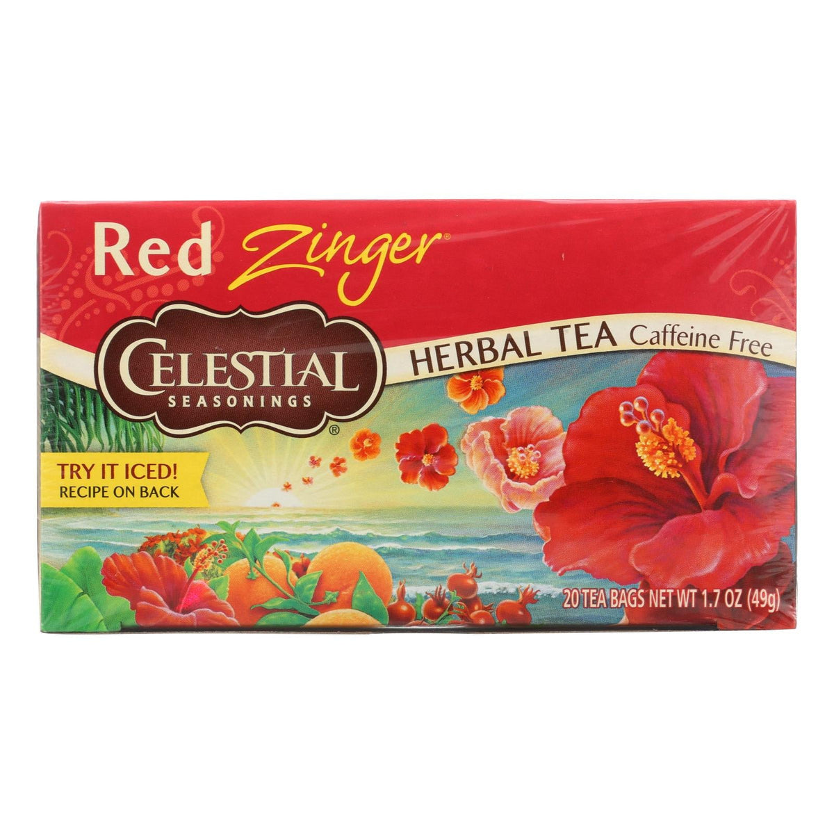 Celestial Seasonings Red Zinger Herbal Tea, Caffeine Free, 20 ct (Case of 6)