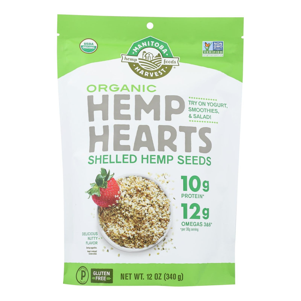 Manitoba Harvest Organic Hemp Hearts Shelled Hemp Seed, 12 oz (Case of 6)