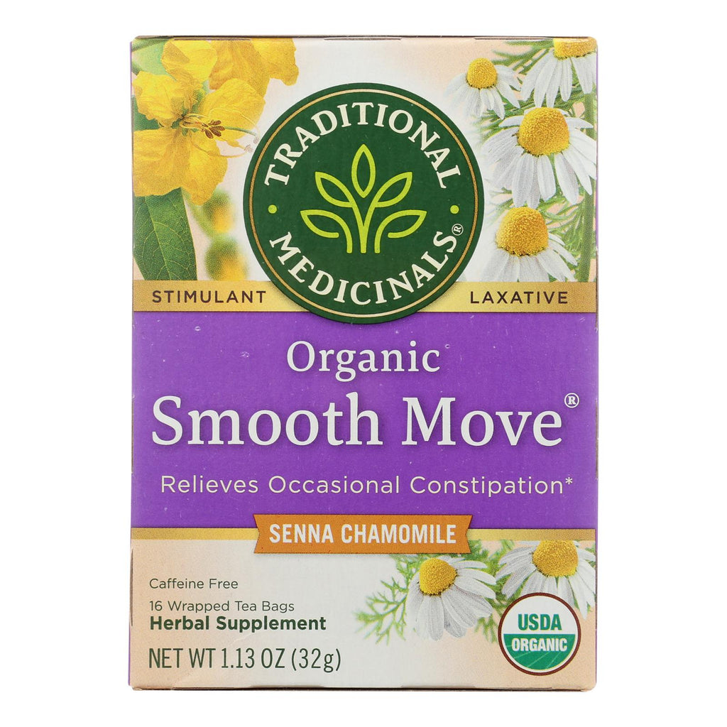 Traditional Medicinals Organic Smooth Move Chamomile Herbal Tea, 16 ct (Case of 6)