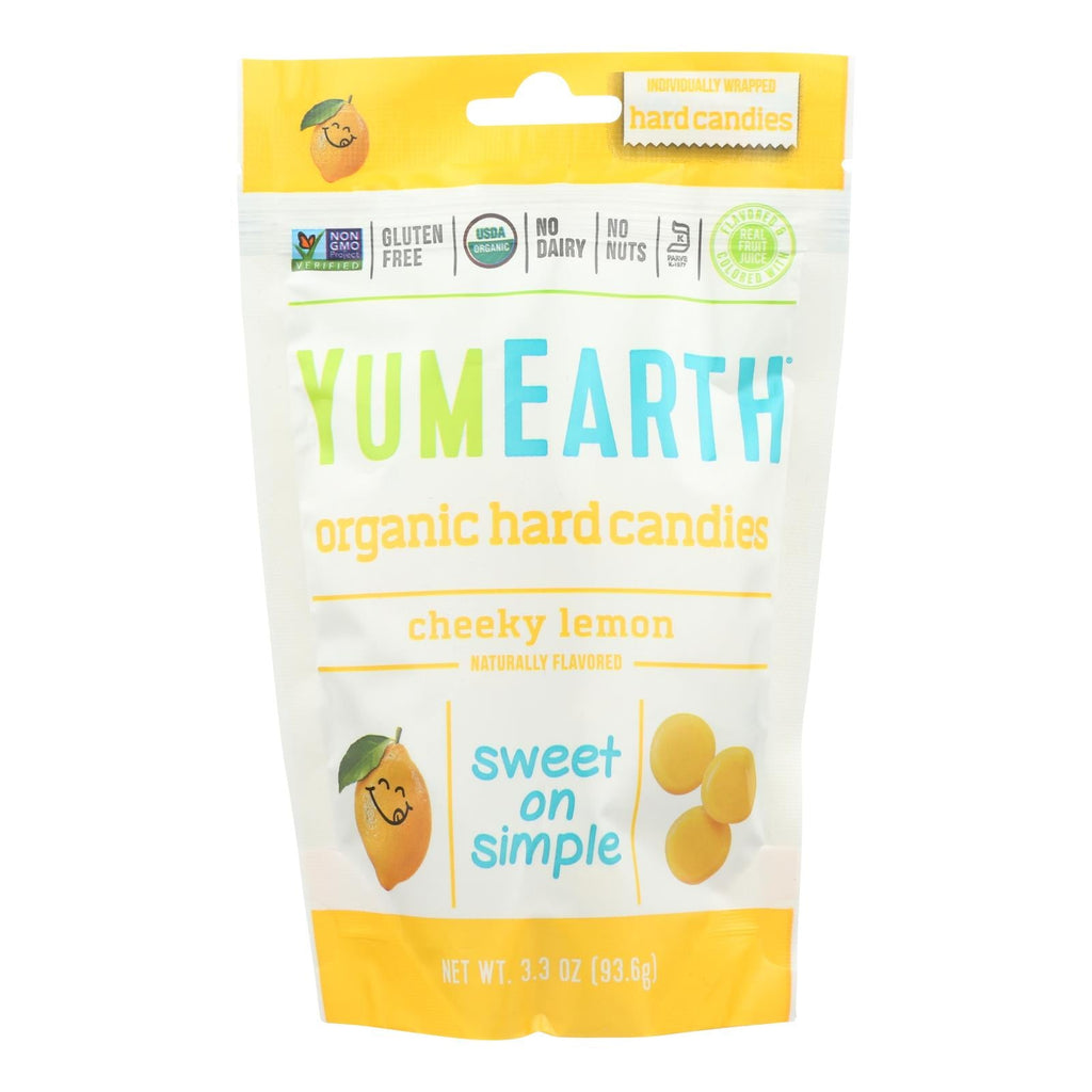 YumEarth Organic Lemon Drops, Cheeky Lemon, 3.3 oz (Case of 6)