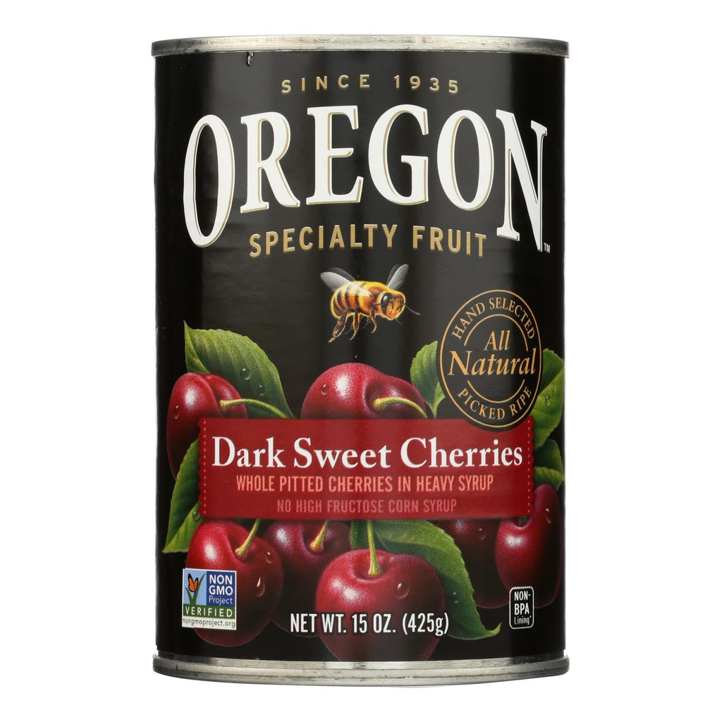 Oregon Fruit Whole Pitted Dark Sweet Cherries in Heavy Syrup, 15 oz (Case of 8)