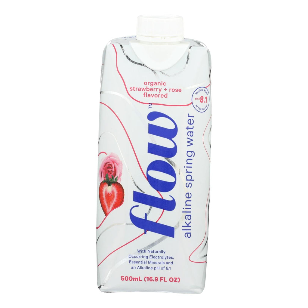 Flow Organic Strawberry + Rose Alkaline Spring Water, 500 ml (Case of 12)