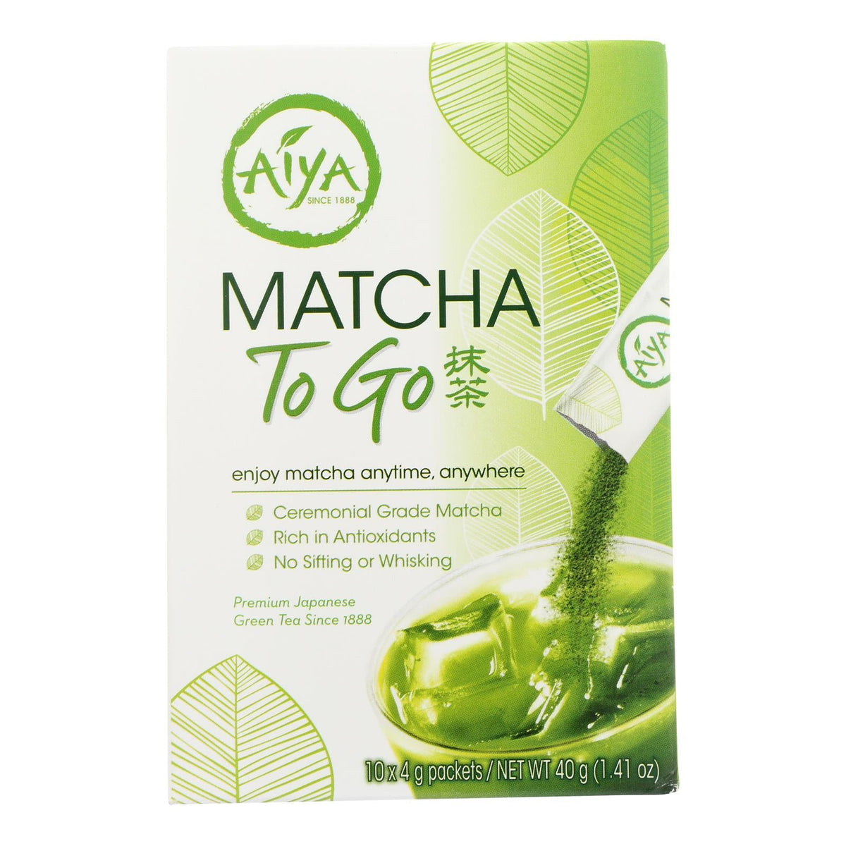 Aiya Matcha To Go Tea Sticks, 10 ct (Case of 8)
