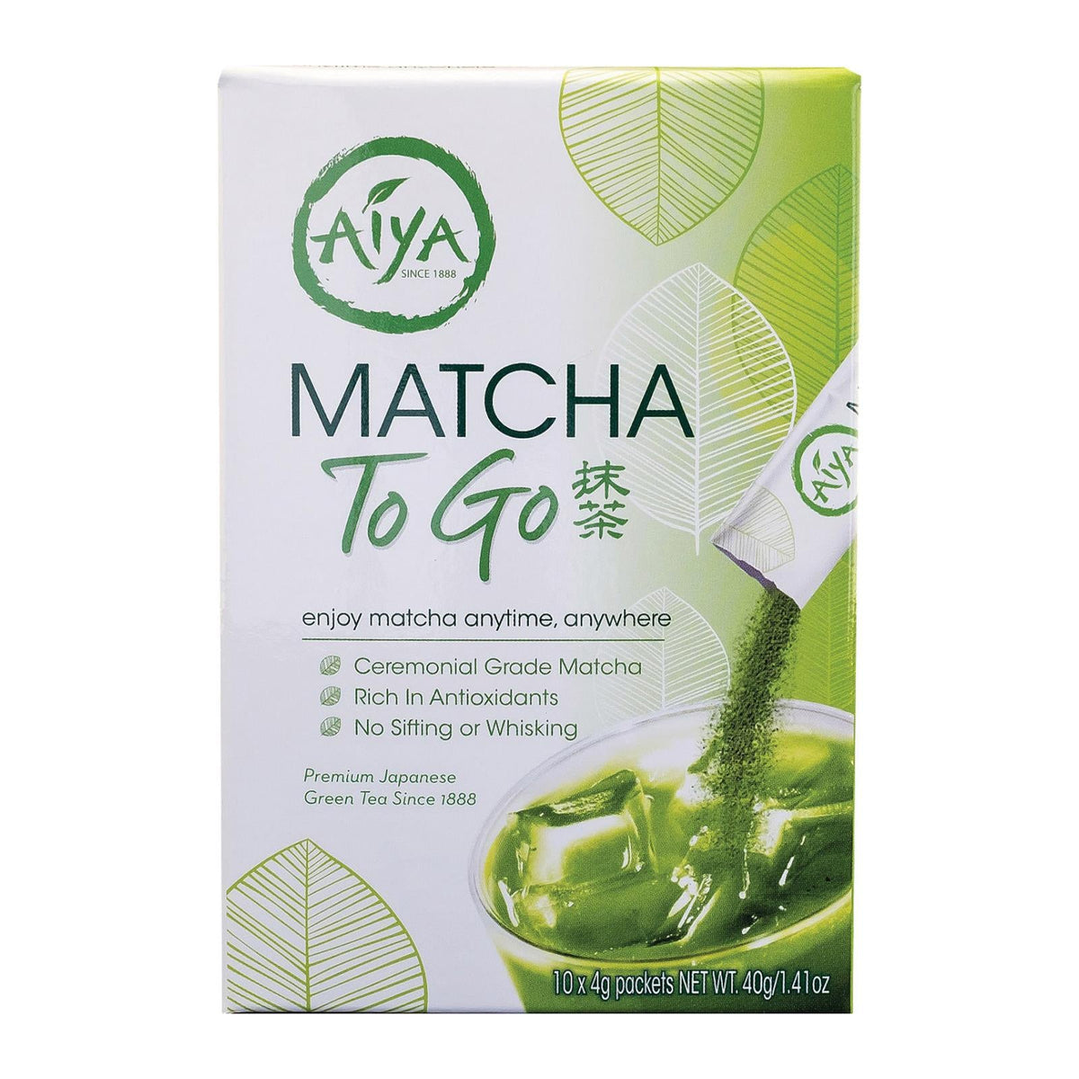 Aiya Matcha To Go Tea Sticks, 10 ct (Case of 8)