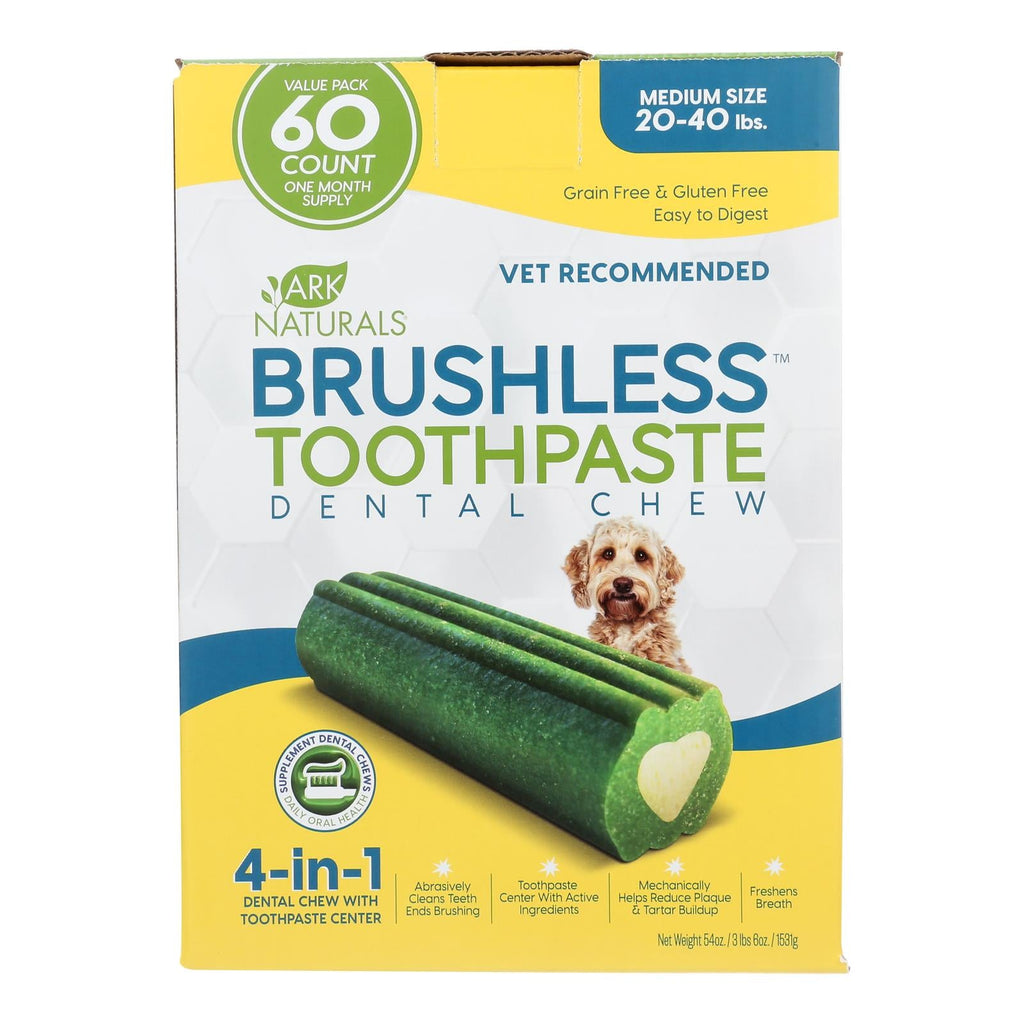 Ark Naturals Brushless Toothpaste Dental Chew Medium (Pack of 60)