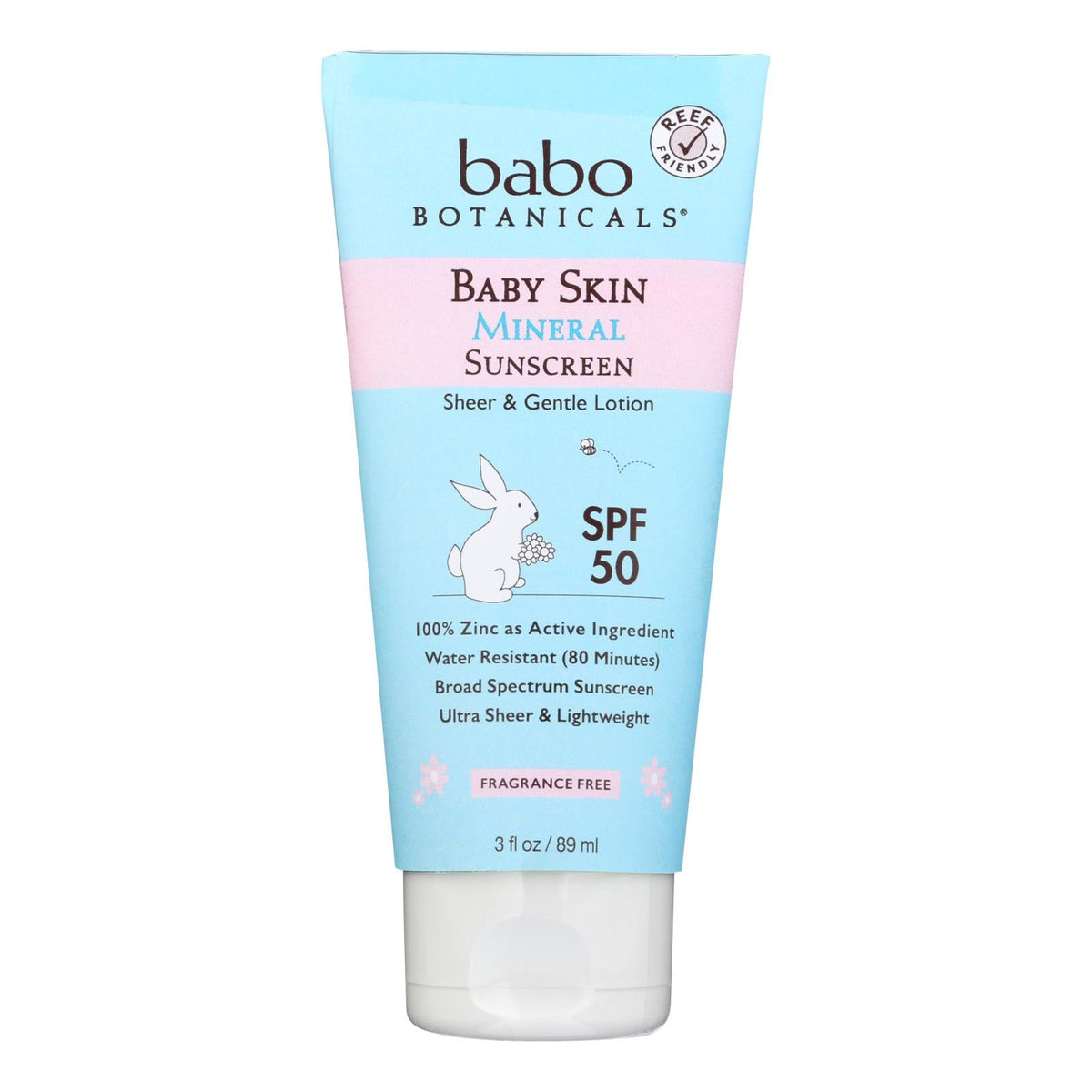Babo Botanicals Baby Skin Mineral Sunscreen SPF 50, 3 oz