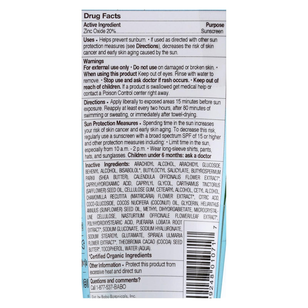 Babo Botanicals Baby Skin Mineral Sunscreen SPF 50, 3 oz