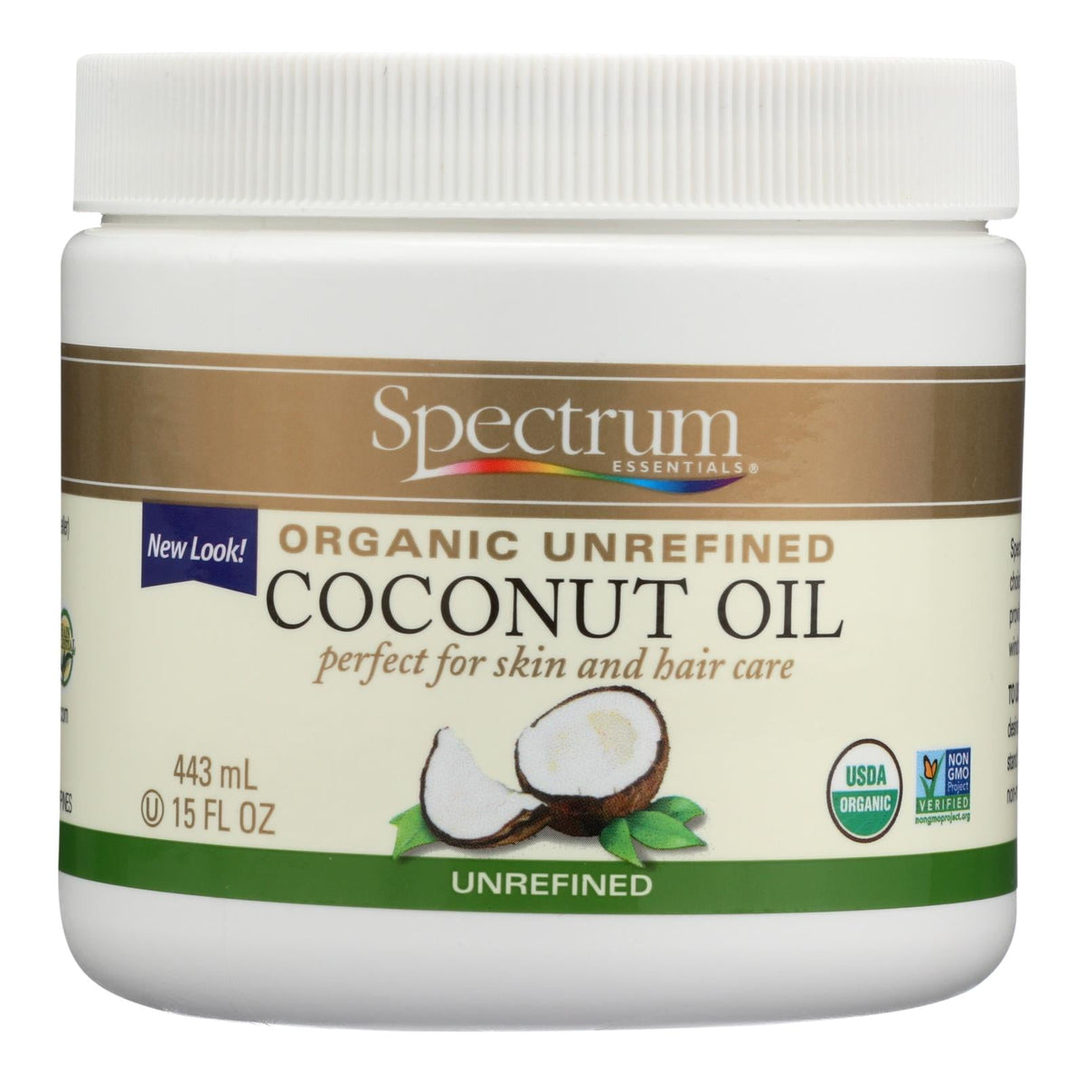Spectrum Essentials Organic Unrefined Coconut Oil, 15 oz
