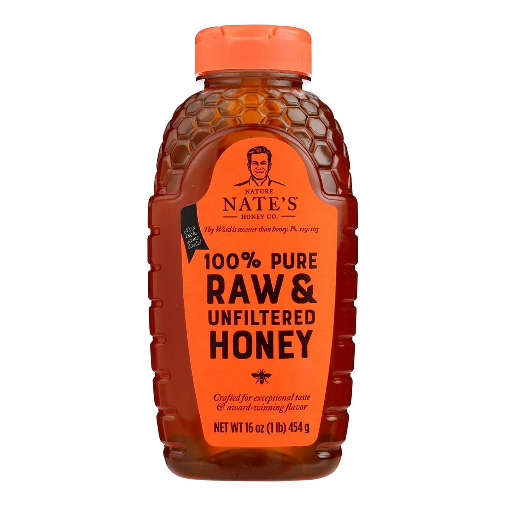 Nature Nate's Raw & Unfiltered Honey, 16 oz (Case of 6)