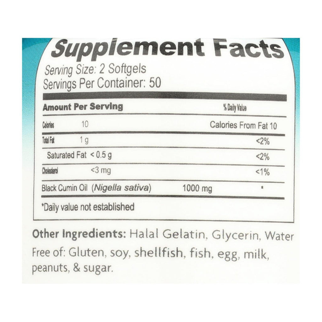 Health Logics (Pack of 100) Black Cumin Seed Oil Softgels