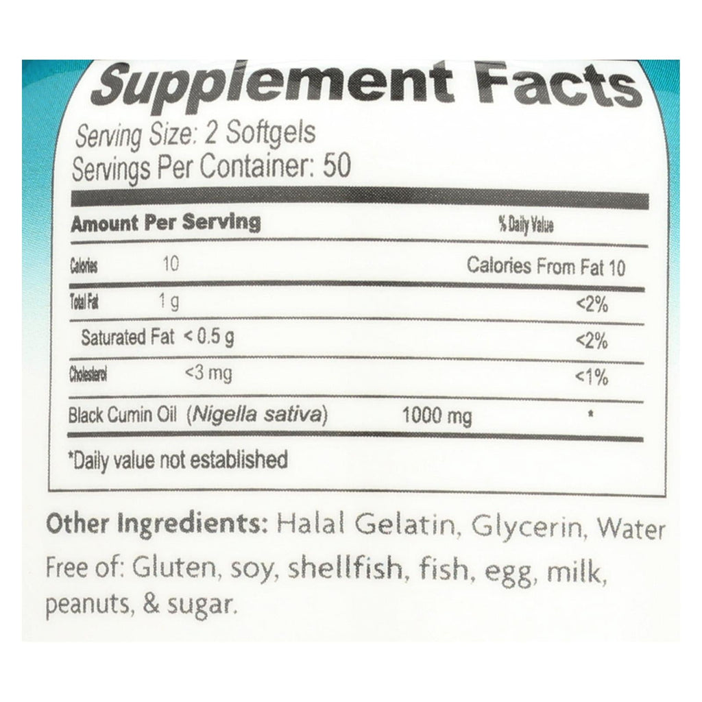 Health Logics (Pack of 100) Black Cumin Seed Oil Softgels
