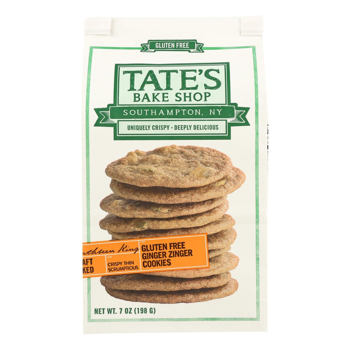 Tate's Bake Shop Ginger Zinger Cookies, 7 oz (Case of 12)