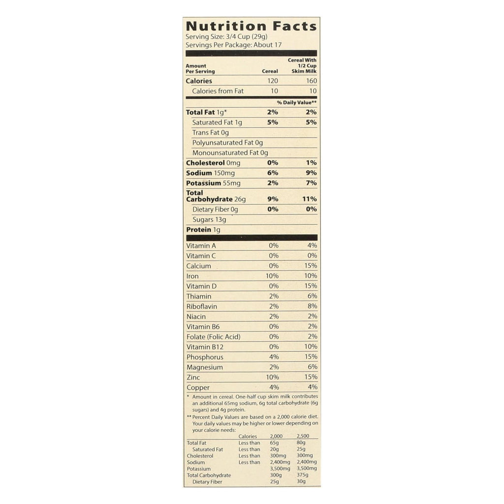 Mom's Best Naturals Crispy Cocoa Rice Cereal, 17.5 oz (Case of 14)