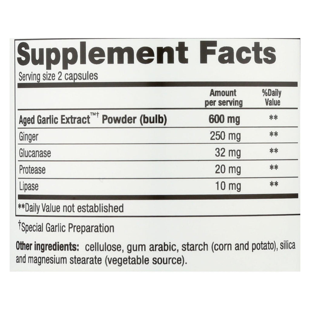Kyolic Aged Garlic Extract Candida Cleanse & Digestion Formula 102, 200 Vegetarian Capsules