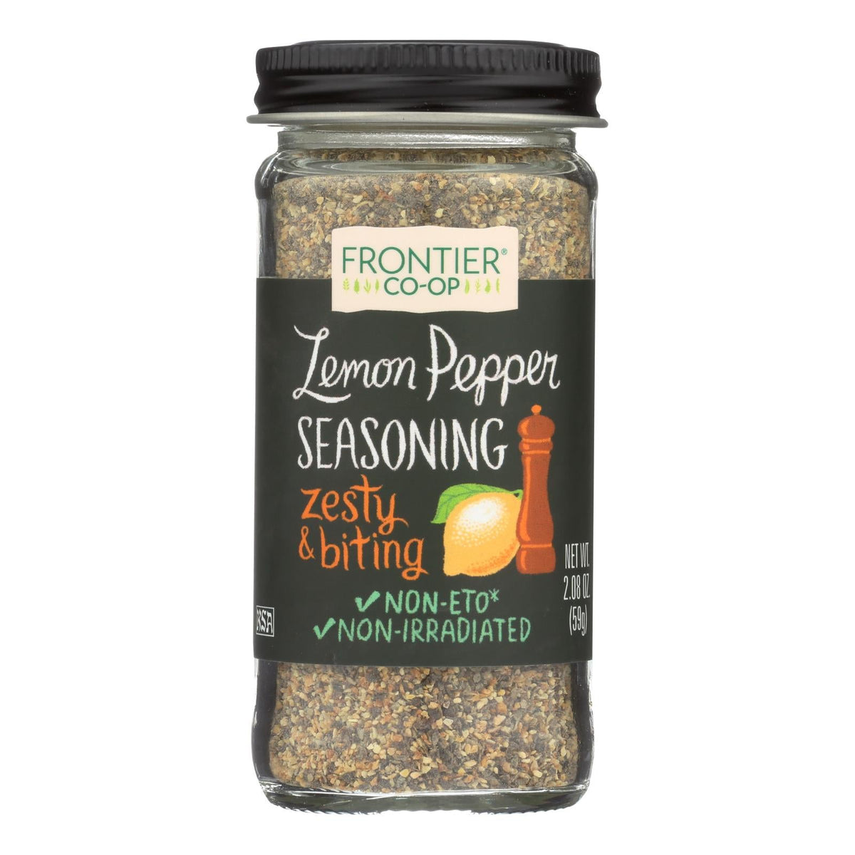 Frontier Co-op Lemonpella Pepper Seasoning Blend, 2.08 oz