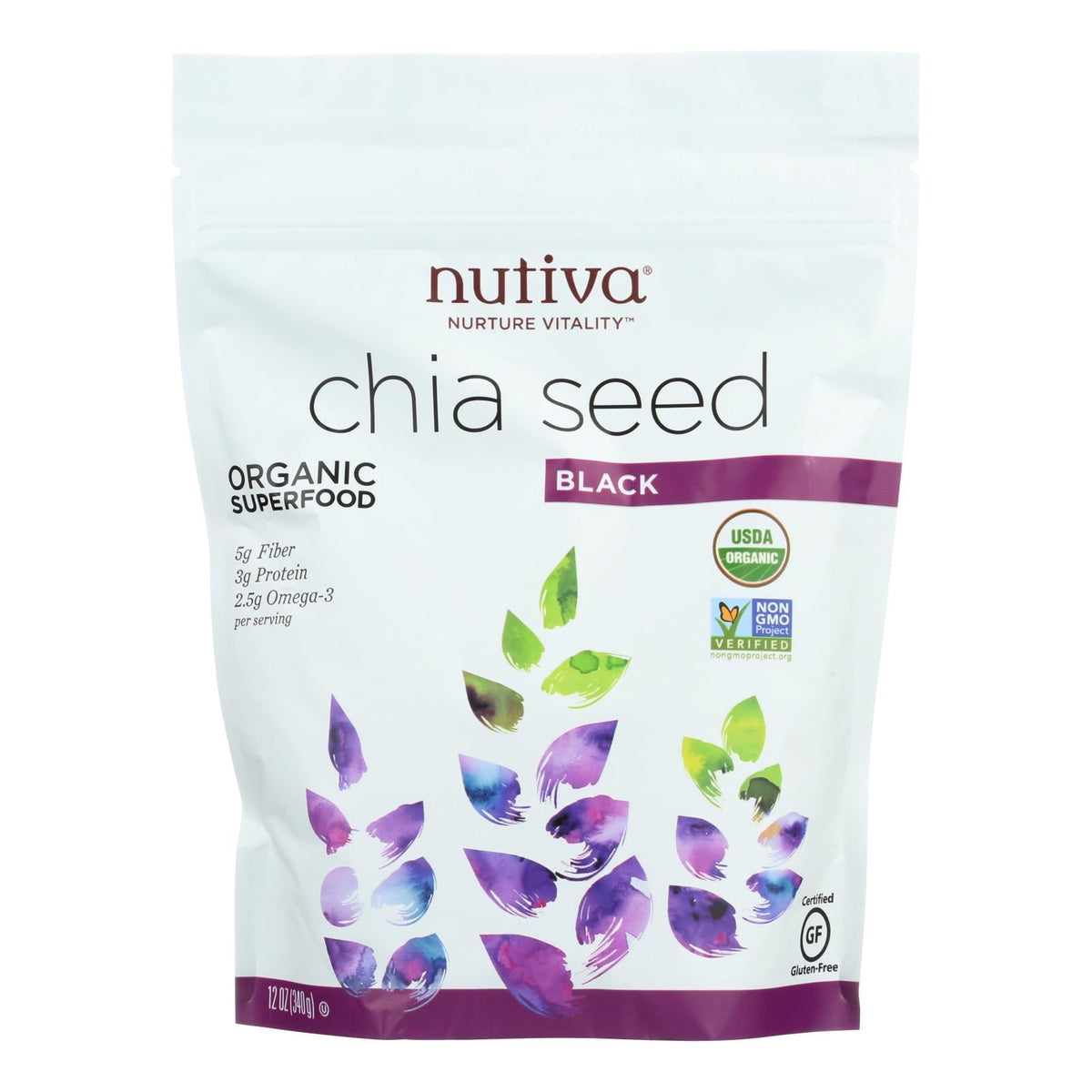 Nutiva Organic Chia Seeds (Pack of 12 Oz.)