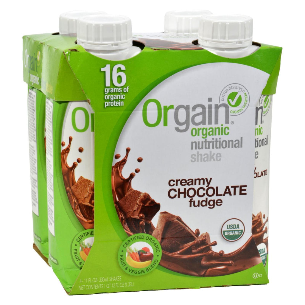Orgain Organic Nutrition Shake, Chocolate Fudge, 11 fl oz (Case of 12)