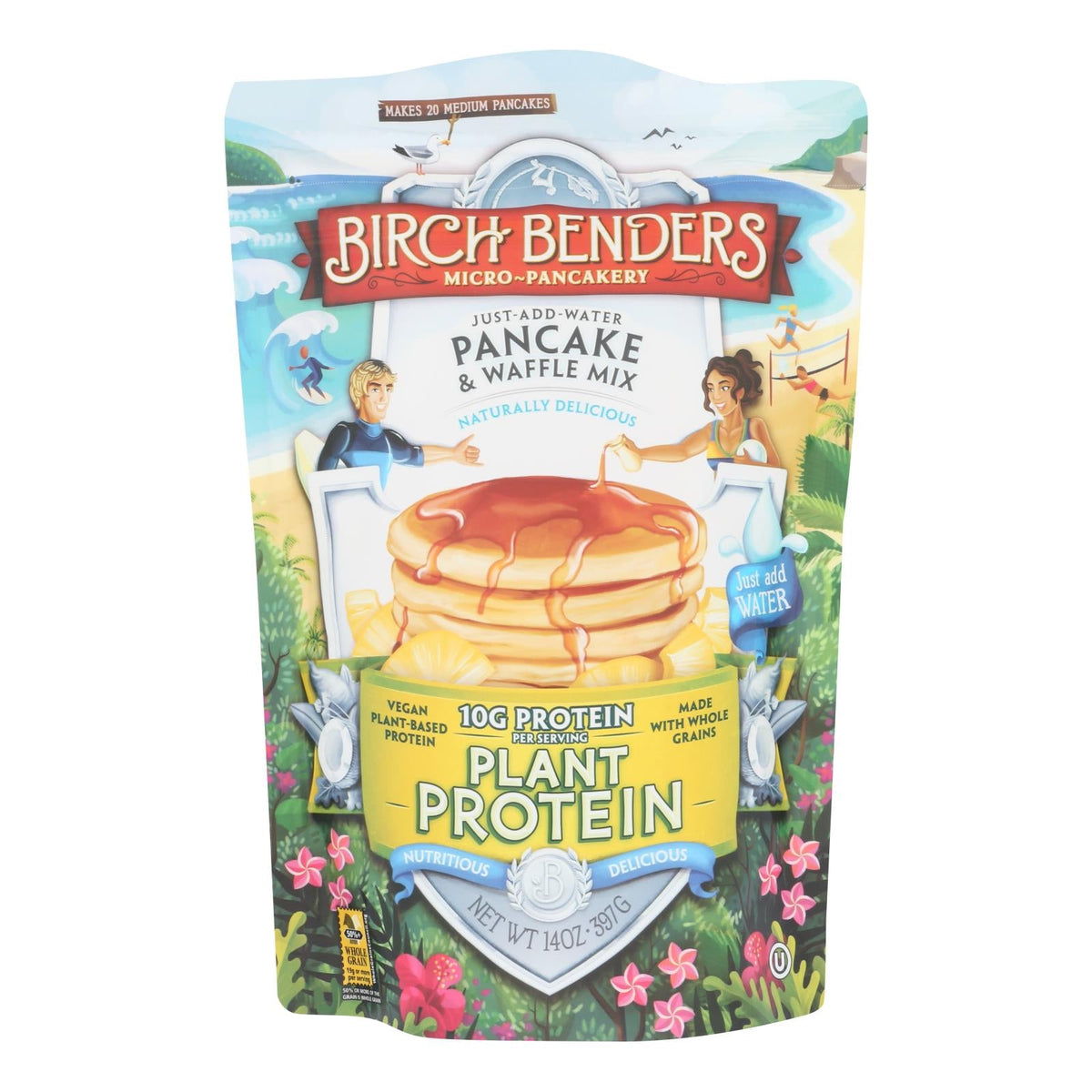 Birch Benders Plant Protein Pancake & Waffle Mix, 14 oz (Case of 6)