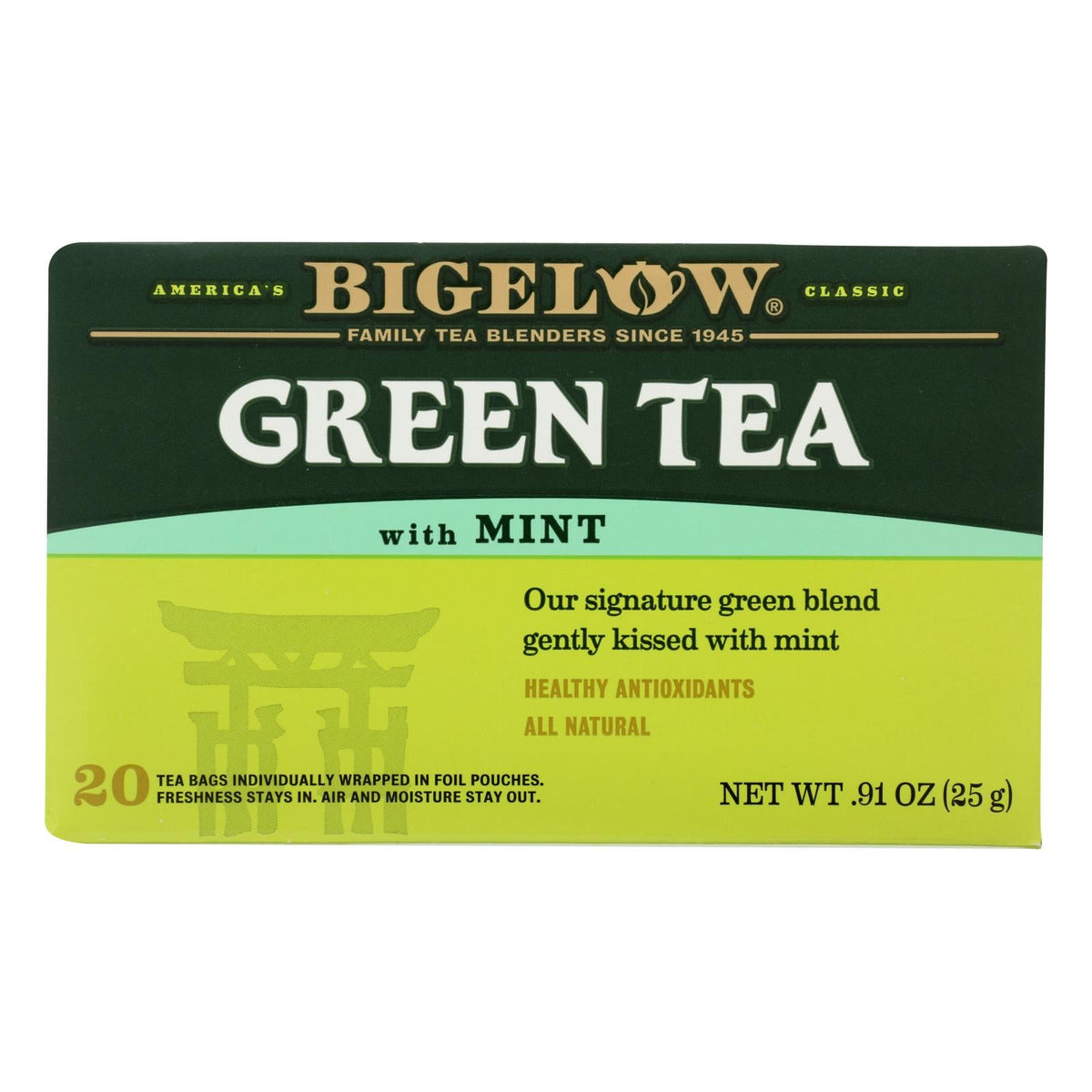 Bigelow Green Tea with Mint, 20 ct (Case of 6)