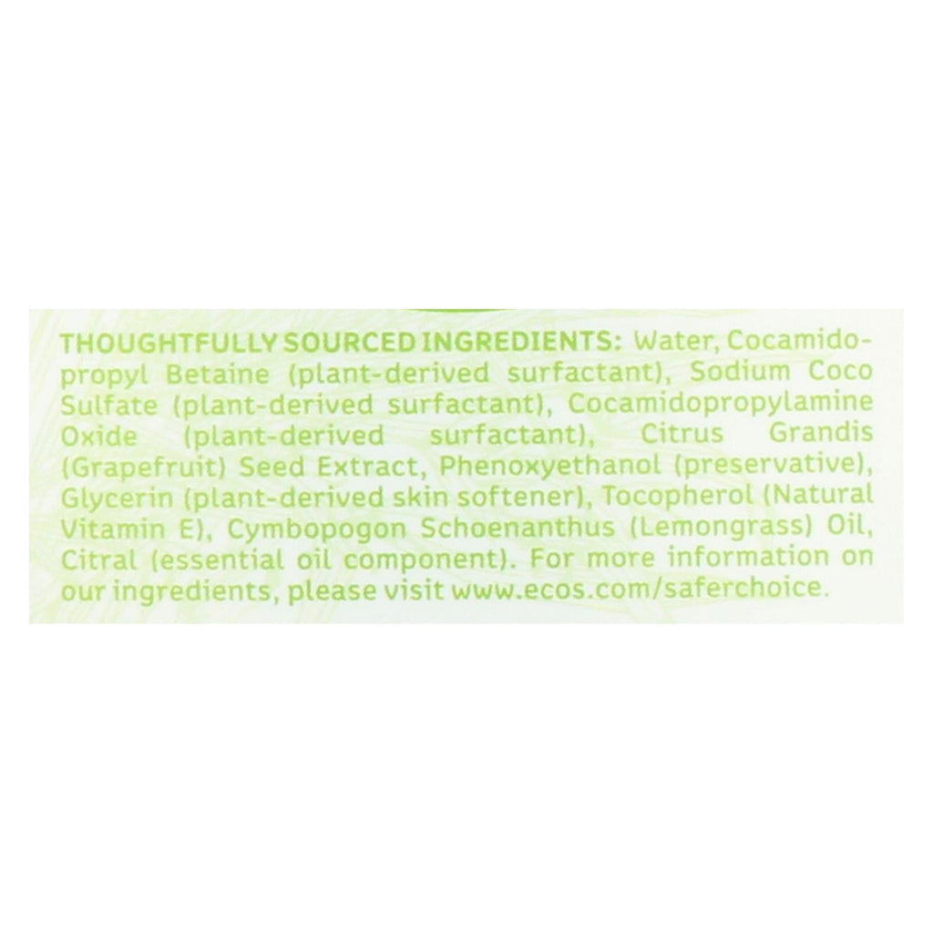 Earth Friendly Hand Soap, Lemongrass, 17 fl oz (Case of 6)