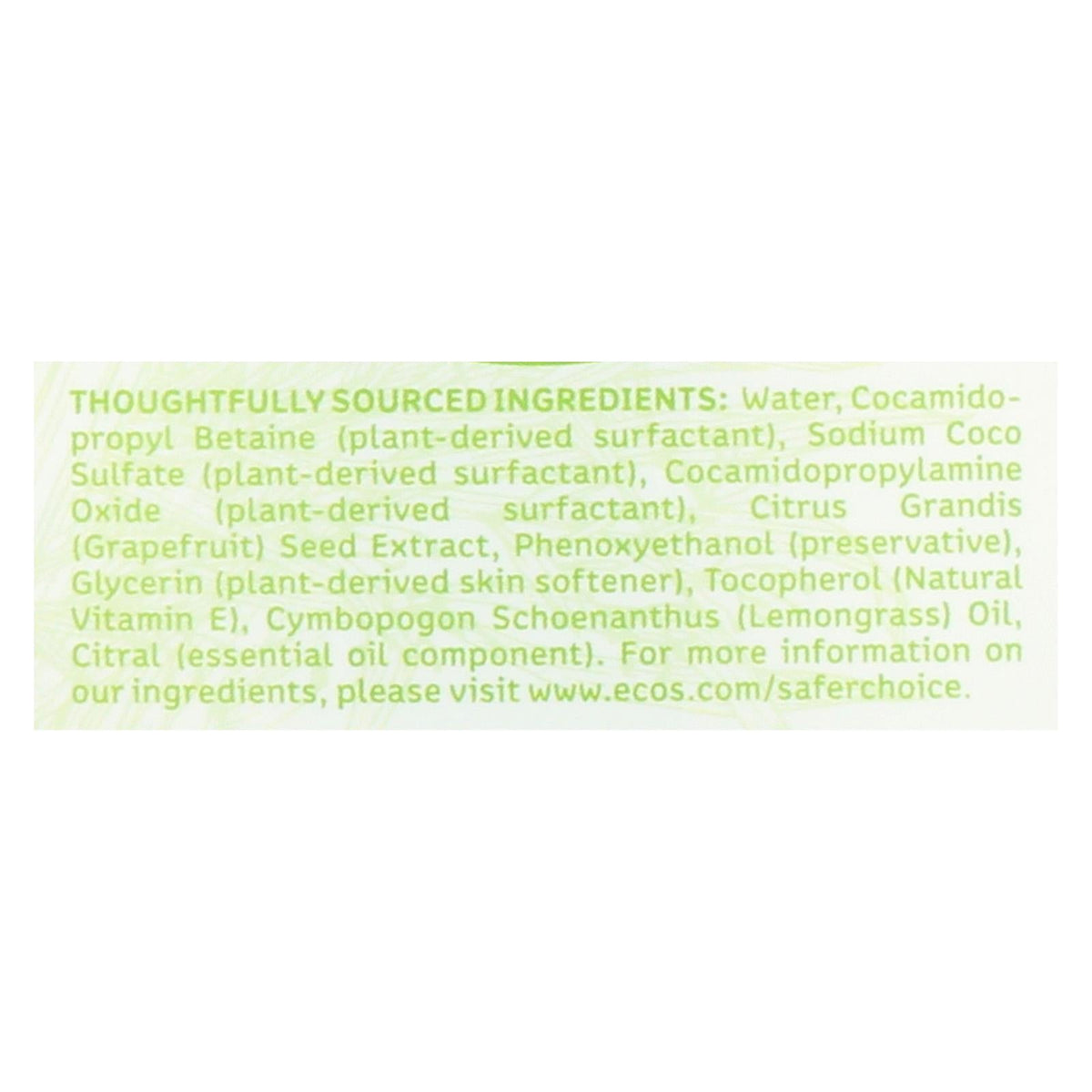Earth Friendly Hand Soap, Lemongrass, 17 fl oz (Case of 6)