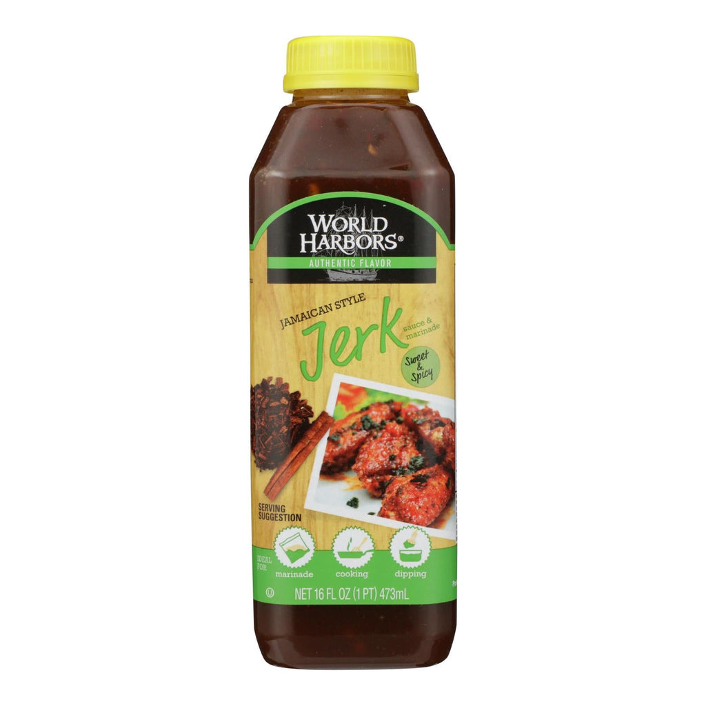 World Harbor Jamaican Style Jerk Marinade & Sauce, 16 fl oz (Case of 6)