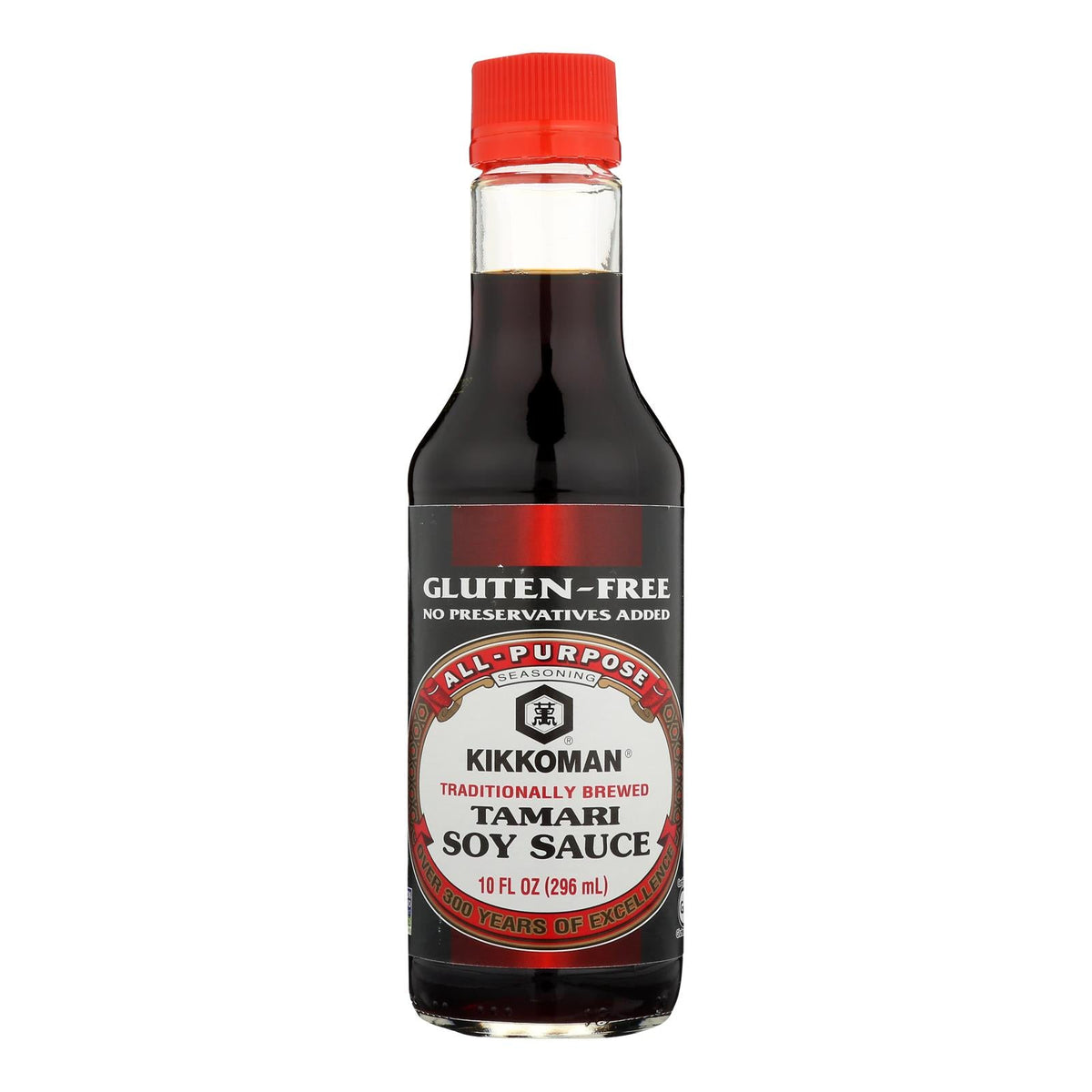 Kikkoman Naturally Brewed Tamari Soy Sauce, 10 fl oz (Case of 6)