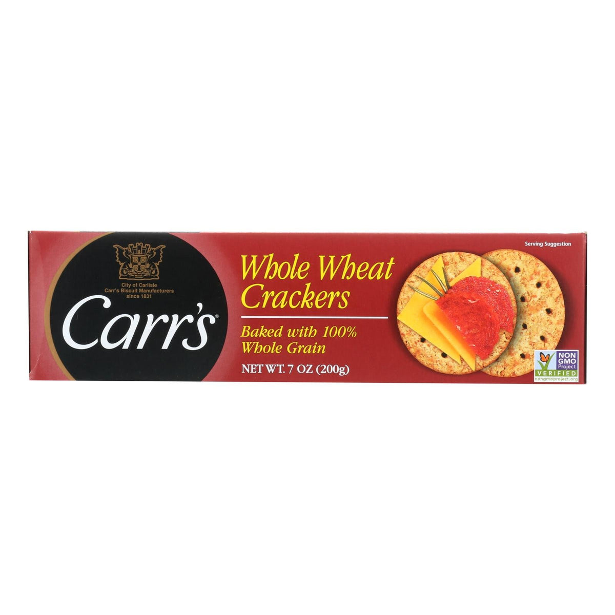 Carr's Whole Wheat Crackers, 7.1 oz (Case of 12)