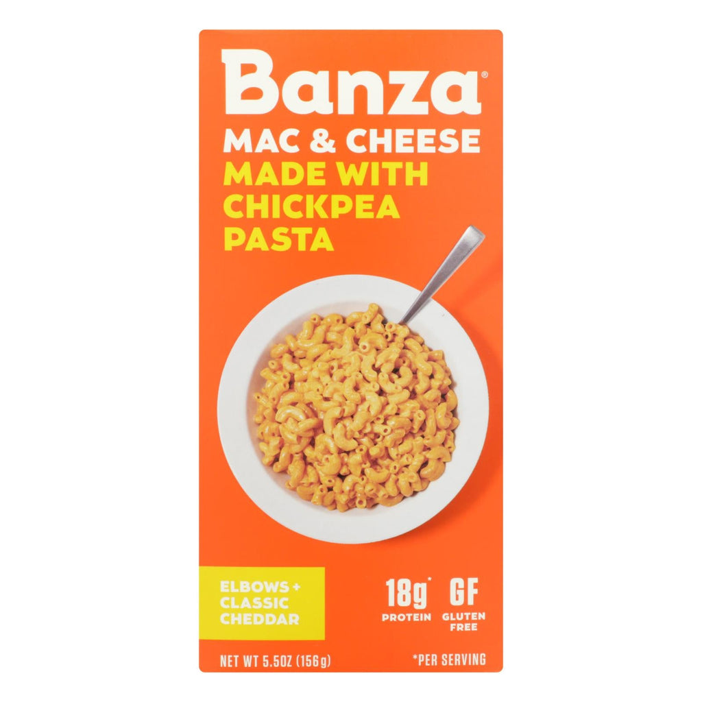 Banza Chickpea Pasta Mac & Cheese, Classic Cheddar, 5.5 oz (Case of 6)