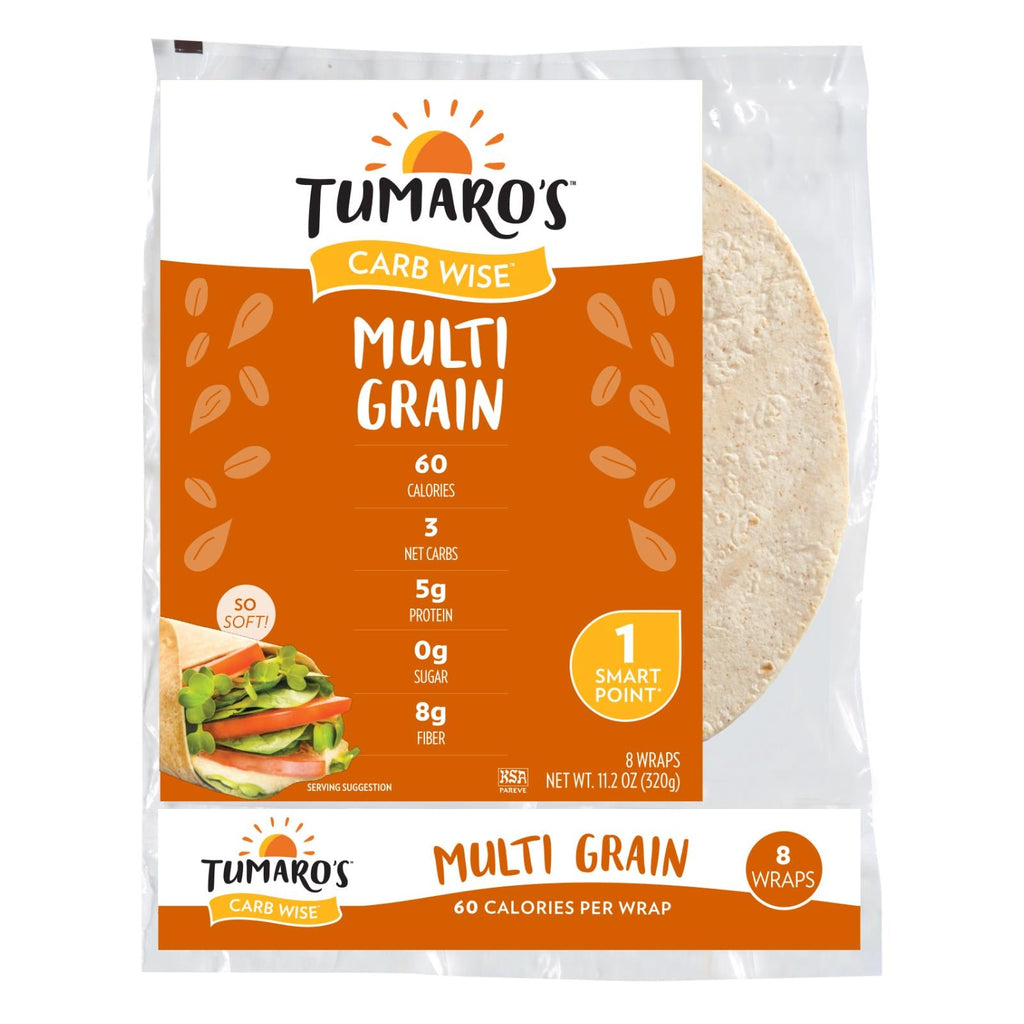 Tumaro's 8 Inch Multi Grain Carb Wise Wraps, 8 ct (Case of 6)