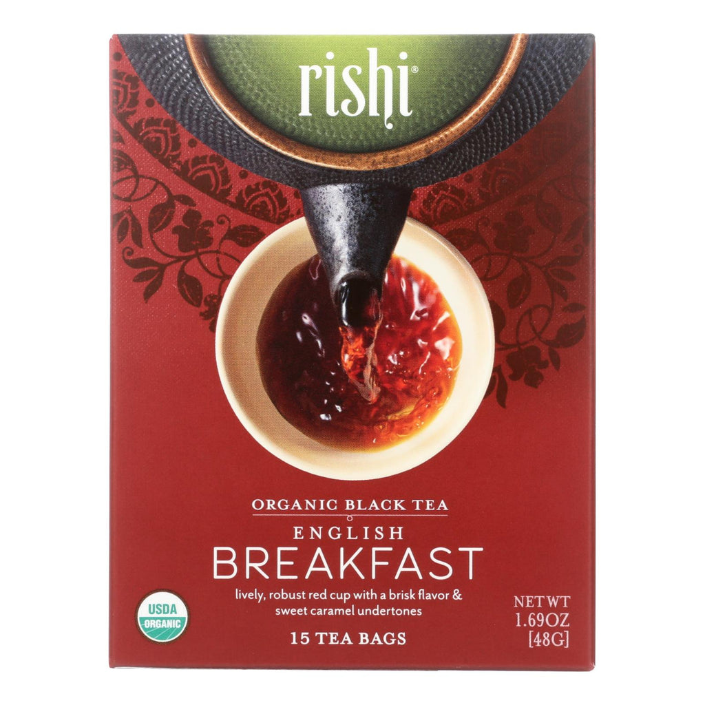 Rishi Organic English Breakfast Tea, 15 ct (Case of 6)