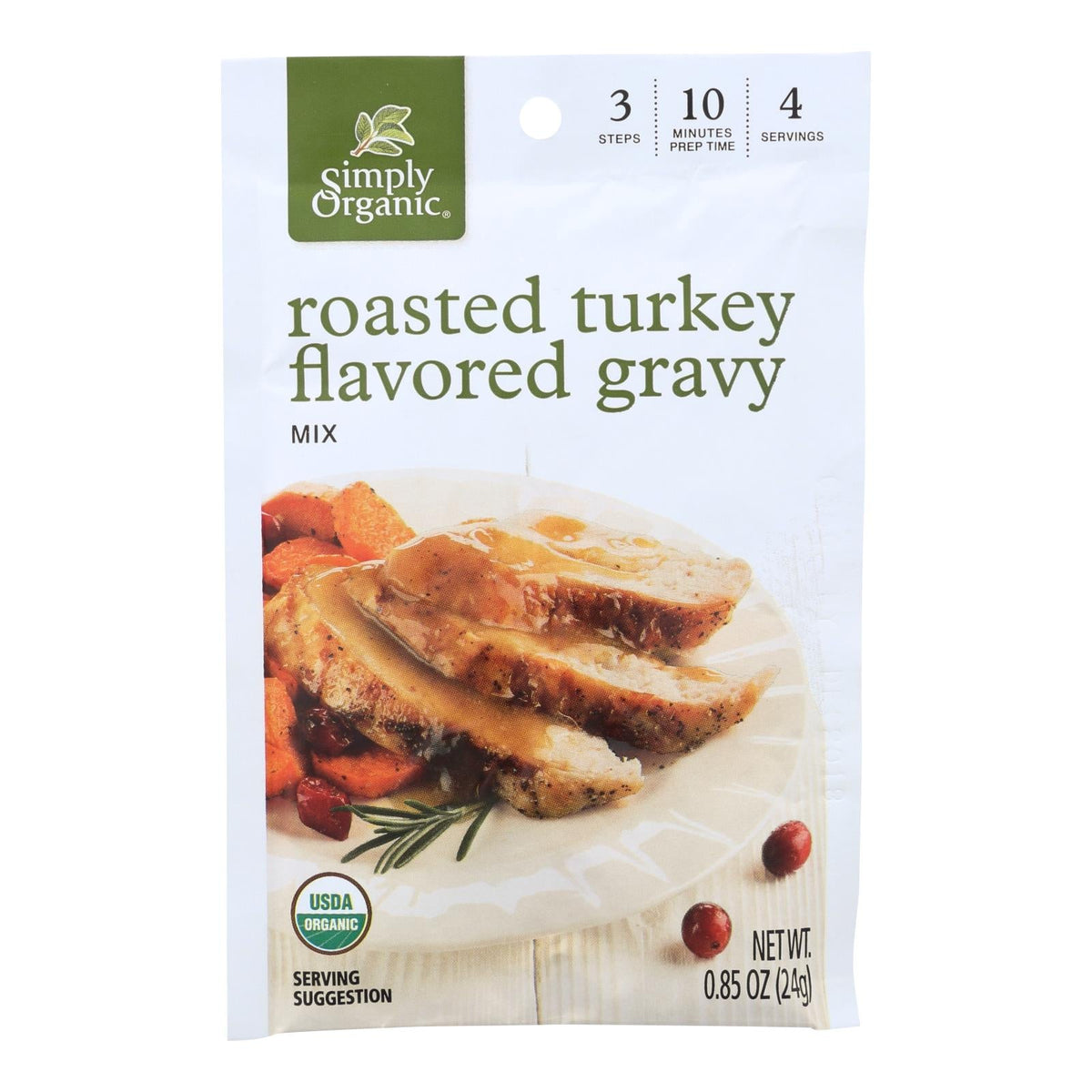 Simply Organic Roasted Turkey Flavored Gravy Seasoning Mix, 0.85 oz (Case of 12)