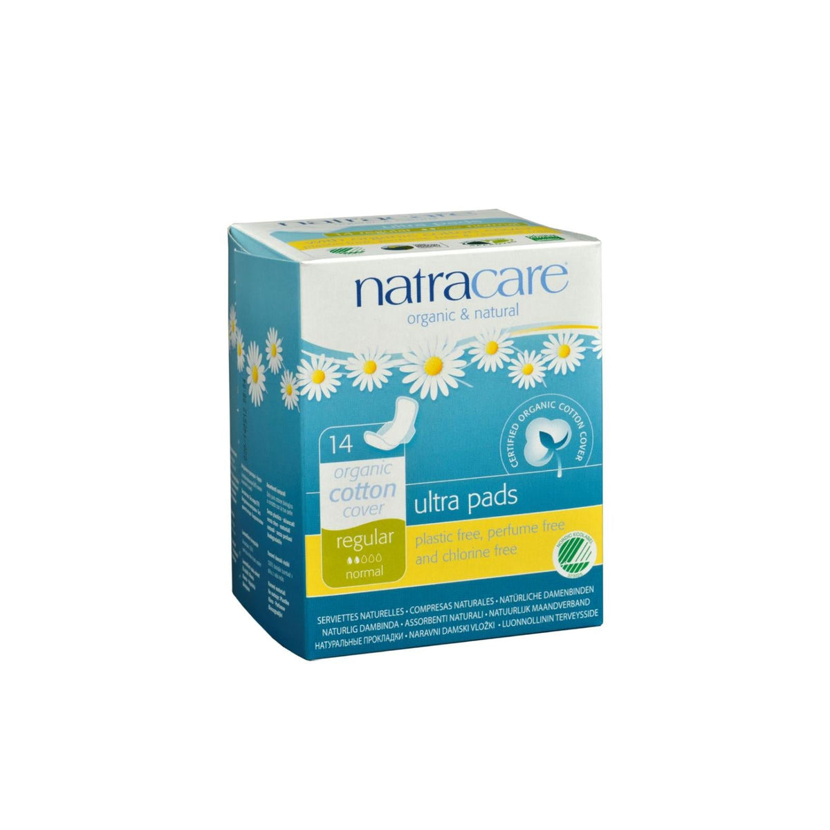 Natracare Natural Ultra Pads with Wings (Pack of 14) Regular Size with Organic Cotton Cover