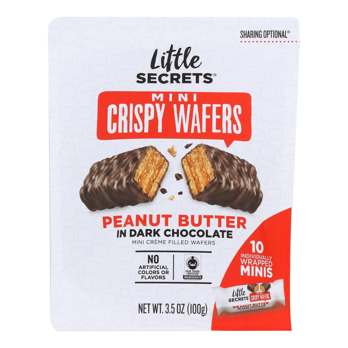 Little Secrets Crispy Wafers Dark Chocolate PB (Pack of 6 - 3.5 Oz.)