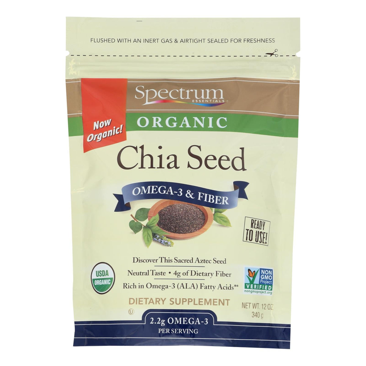 Spectrum Essentials Organic Chia Seeds, 12 oz