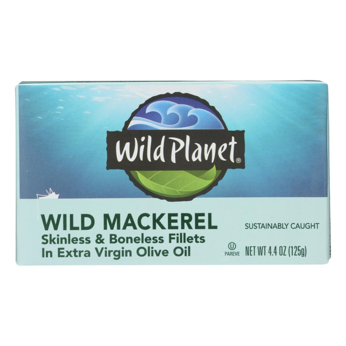 Wild Planet Wild Mackerel Fillets in Extra Virgin Olive Oil (Pack of 12 - 4.375 oz.)