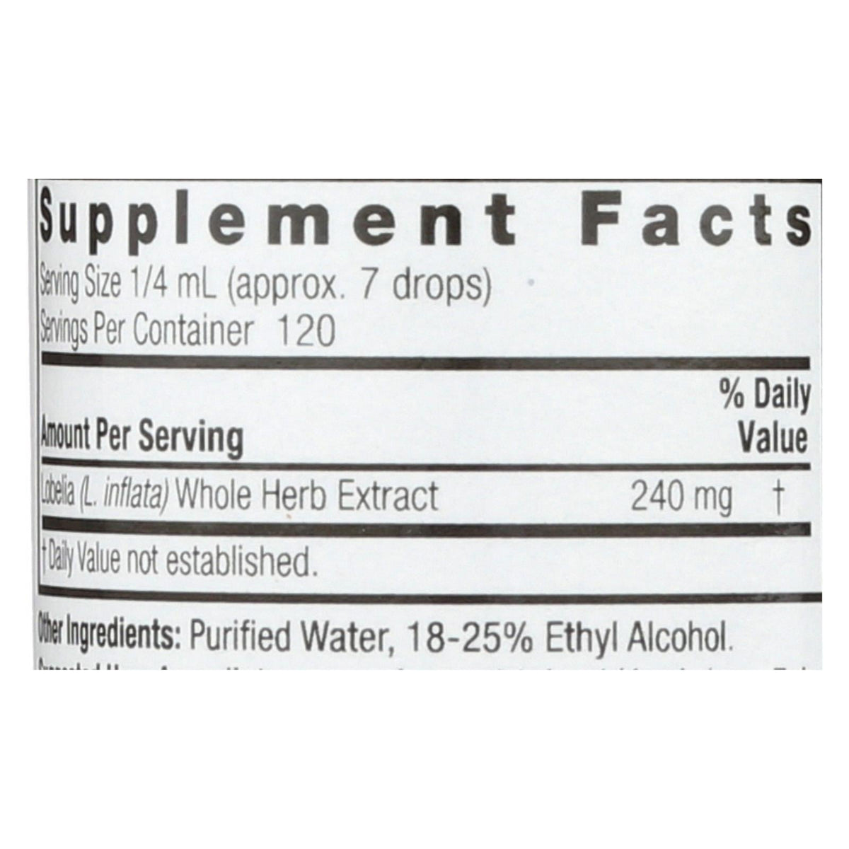 Nature's Answer Organic Alcohol Lobelia Herb (1 Oz.)