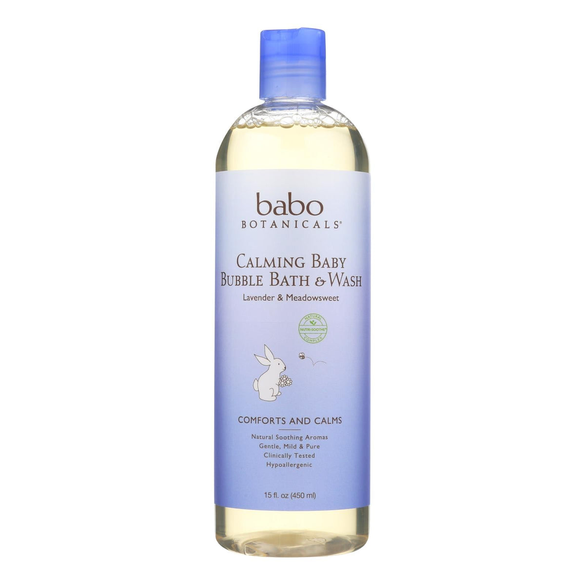 Babo Botanicals Calming Lavender Shampoo, Bubble Bath & Wash, 15 oz