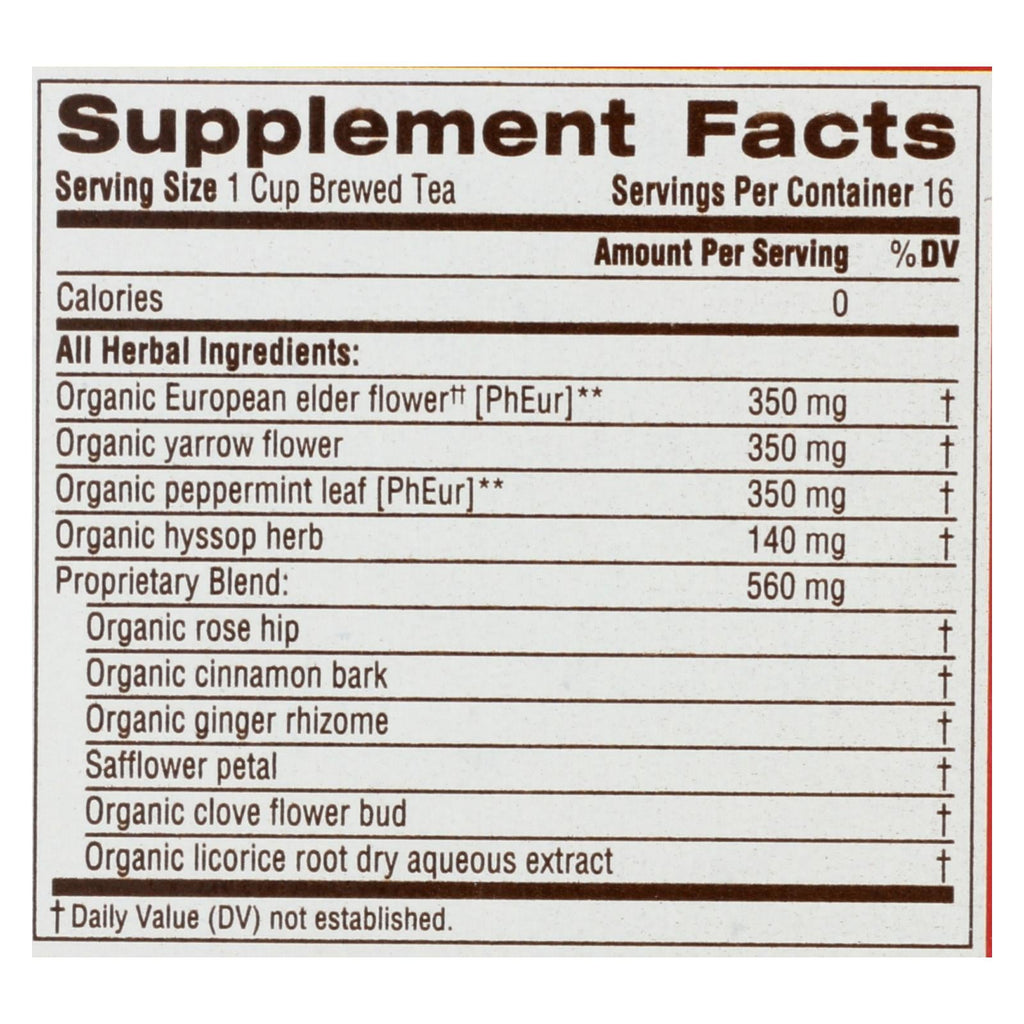 Traditional Medicinals Gypsy Cold Care Herbal Tea, 16 ct (Case of 6)