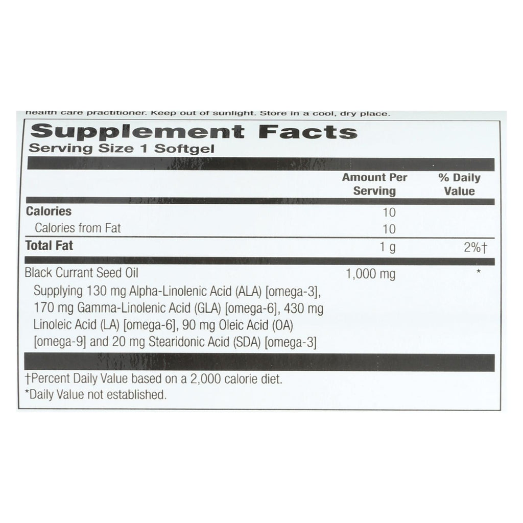 Health From The Sun Black Currant Oil Dietary Supplement (Pack of 1 - 60 Sgels)