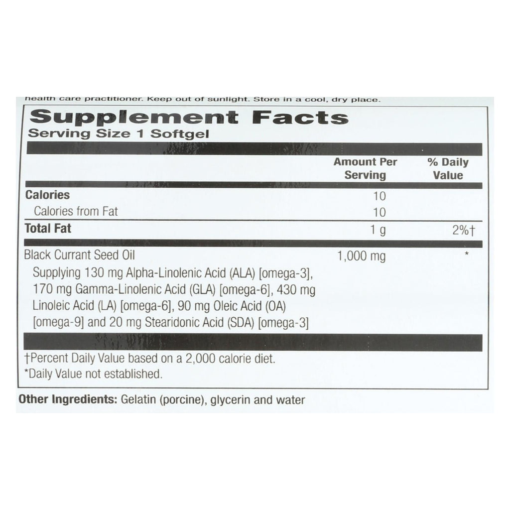 Health From The Sun Black Currant Oil Dietary Supplement (Pack of 1 - 60 Sgels)