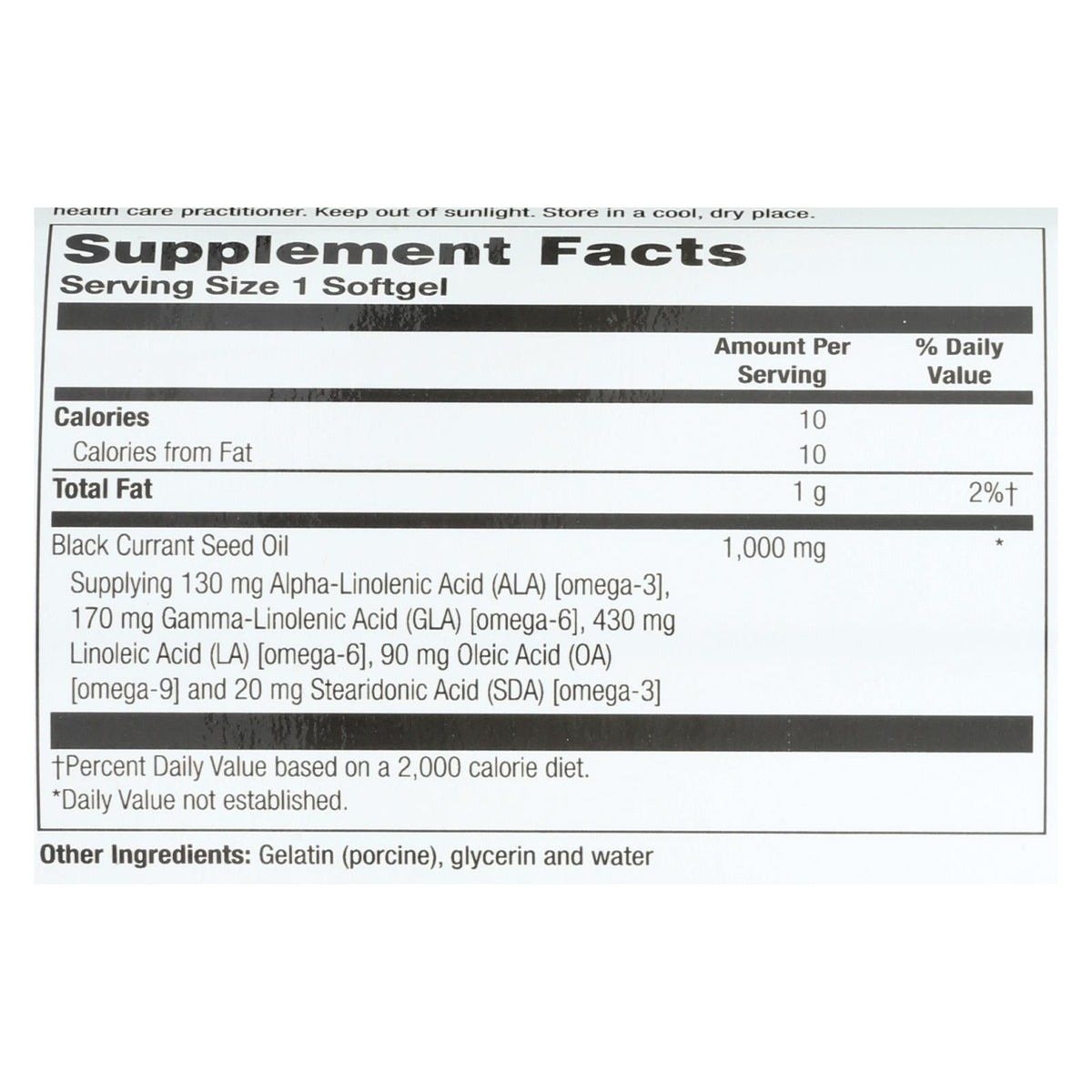 Health From The Sun Black Currant Oil Dietary Supplement (Pack of 1 - 60 Sgels)
