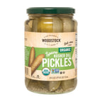 Woodstock Organic Kosher Dill Pickle Spears, 24 fl oz (Case of 6)