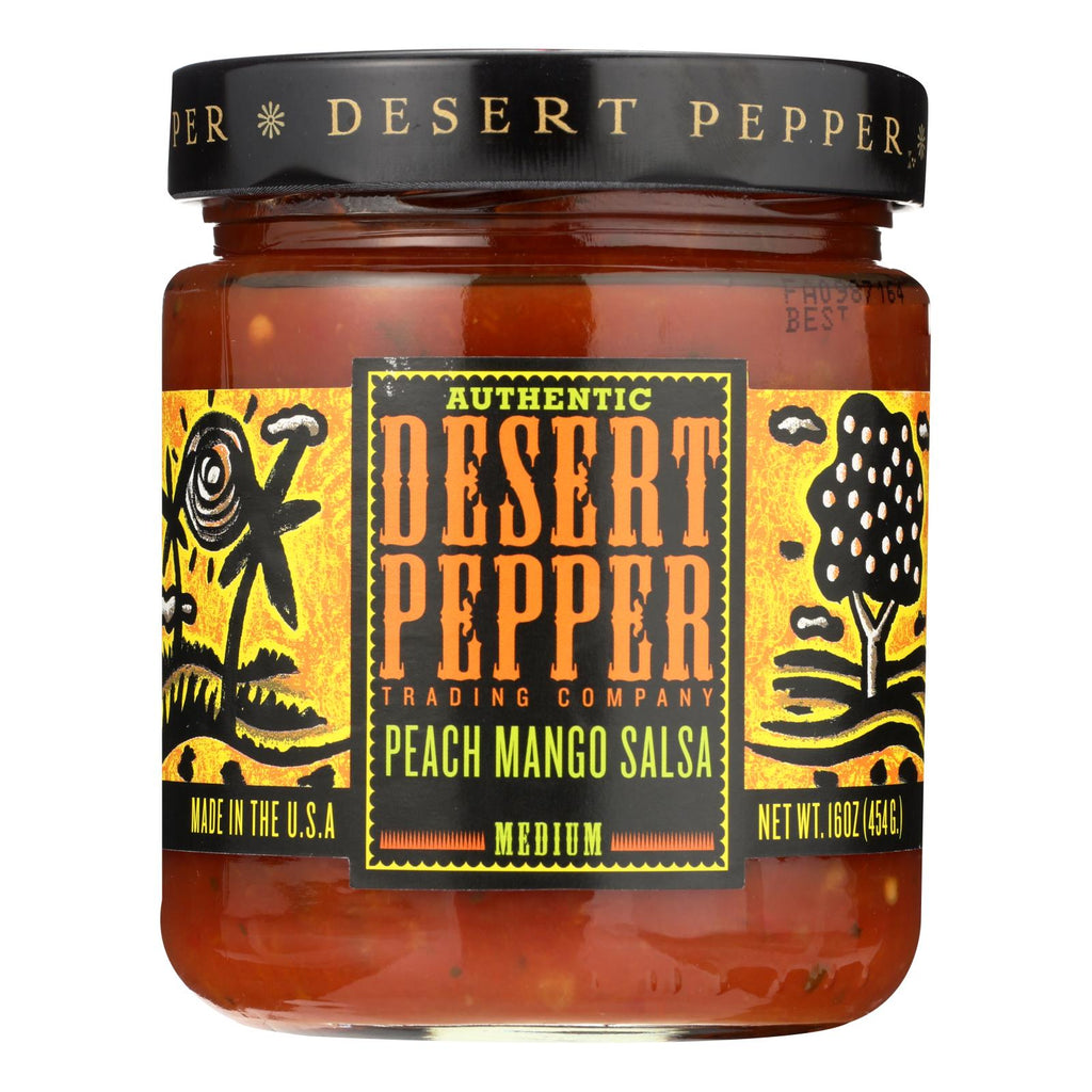 Desert Pepper Trading Medium Hot Peach Mango Salsa (Pack of 6 - 16 Oz.)